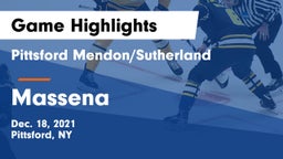 Pittsford Mendon/Sutherland vs Massena  Game Highlights - Dec. 18, 2021