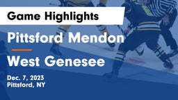 Pittsford Mendon  vs West Genesee  Game Highlights - Dec. 7, 2023