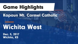 Kapaun Mt. Carmel Catholic  vs Wichita West  Game Highlights - Dec. 5, 2017