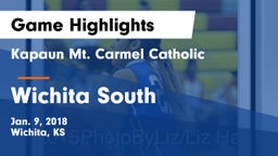Kapaun Mt. Carmel Catholic  vs Wichita South  Game Highlights - Jan. 9, 2018