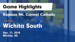 Kapaun Mt. Carmel Catholic  vs Wichita South  Game Highlights - Dec. 11, 2018