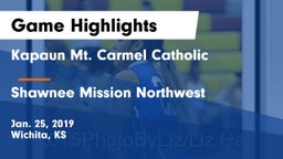Kapaun Mt. Carmel Catholic  vs Shawnee Mission Northwest  Game Highlights - Jan. 25, 2019