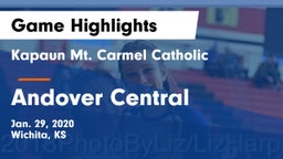 Kapaun Mt. Carmel Catholic  vs Andover Central Game Highlights - Jan. 29, 2020