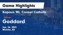 Kapaun Mt. Carmel Catholic  vs Goddard  Game Highlights - Jan. 26, 2023