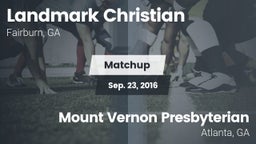 Matchup: Landmark Christian vs. Mount Vernon Presbyterian  2016