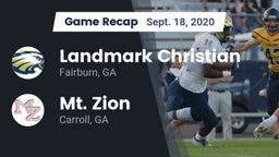 Recap: Landmark Christian  vs. Mt. Zion  2020