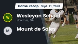 Recap: Wesleyan School vs. Mount de Sales 2020