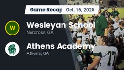 Recap: Wesleyan School vs. Athens Academy 2020