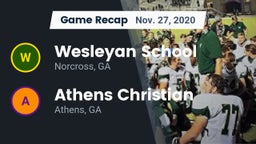 Recap: Wesleyan School vs. Athens Christian  2020