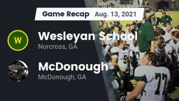 Recap: Wesleyan School vs. McDonough  2021