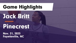 Jack Britt  vs Pinecrest  Game Highlights - Nov. 21, 2023