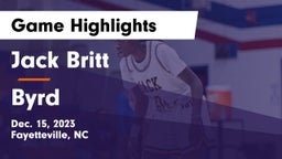 Jack Britt  vs Byrd  Game Highlights - Dec. 15, 2023