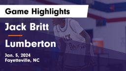 Jack Britt  vs Lumberton  Game Highlights - Jan. 5, 2024