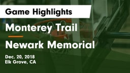Monterey Trail  vs Newark Memorial Game Highlights - Dec. 20, 2018