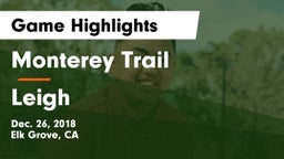 Monterey Trail  vs Leigh  Game Highlights - Dec. 26, 2018
