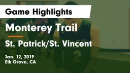 Monterey Trail  vs St. Patrick/St. Vincent  Game Highlights - Jan. 12, 2019