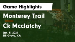 Monterey Trail  vs Ck Mcclatchy Game Highlights - Jan. 5, 2024