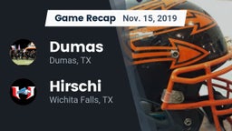 Recap: Dumas  vs. Hirschi  2019