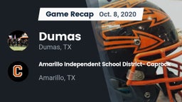 Recap: Dumas  vs. Amarillo Independent School District- Caprock  2020