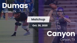 Matchup: Dumas  vs. Canyon  2020