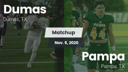 Matchup: Dumas  vs. Pampa  2020