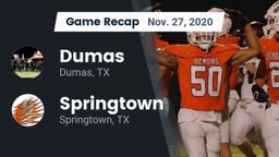 Recap: Dumas  vs. Springtown  2020