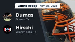 Recap: Dumas  vs. Hirschi  2021