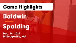 Baldwin  vs Spalding  Game Highlights - Dec. 16, 2022