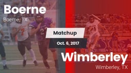 Matchup: Boerne  vs. Wimberley  2017