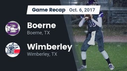 Recap: Boerne  vs. Wimberley  2017