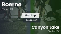 Matchup: Boerne  vs. Canyon Lake  2017