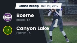 Recap: Boerne  vs. Canyon Lake  2017