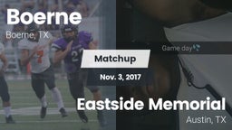 Matchup: Boerne  vs. Eastside Memorial  2017