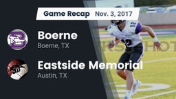 Recap: Boerne  vs. Eastside Memorial  2017