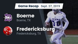 Recap: Boerne  vs. Fredericksburg  2019