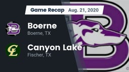 Recap: Boerne  vs. Canyon Lake  2020