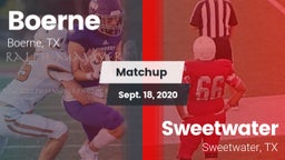 Matchup: Boerne  vs. Sweetwater  2020