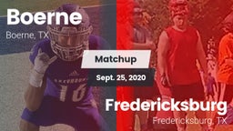 Matchup: Boerne  vs. Fredericksburg  2020