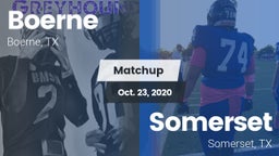 Matchup: Boerne  vs. Somerset  2020