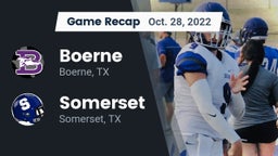 Recap: Boerne  vs. Somerset  2022