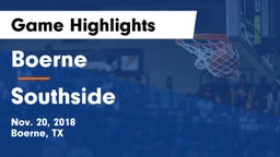 Boerne  vs Southside  Game Highlights - Nov. 20, 2018
