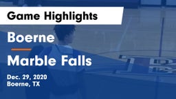 Boerne  vs Marble Falls  Game Highlights - Dec. 29, 2020
