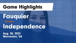 Fauquier  vs Independence  Game Highlights - Aug. 30, 2022