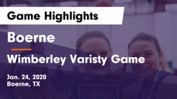 Boerne  vs Wimberley Varisty Game  Game Highlights - Jan. 24, 2020