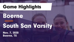 Boerne  vs South San Varsity Game Highlights - Nov. 7, 2020