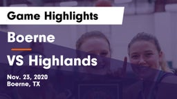 Boerne  vs VS Highlands Game Highlights - Nov. 23, 2020