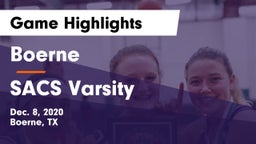 Boerne  vs SACS Varsity Game Highlights - Dec. 8, 2020
