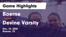 Boerne  vs Devine Varsity Game Highlights - Dec. 15, 2020