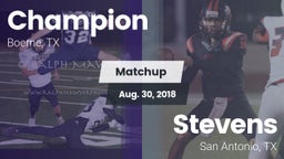 Matchup: Champion vs. Stevens  2018