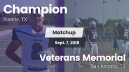 Matchup: Champion vs. Veterans Memorial 2018